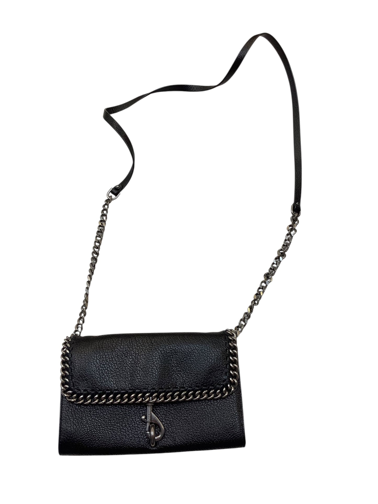 Crossbody Designer By Rebecca Minkoff In Black & Silver, Size:Small