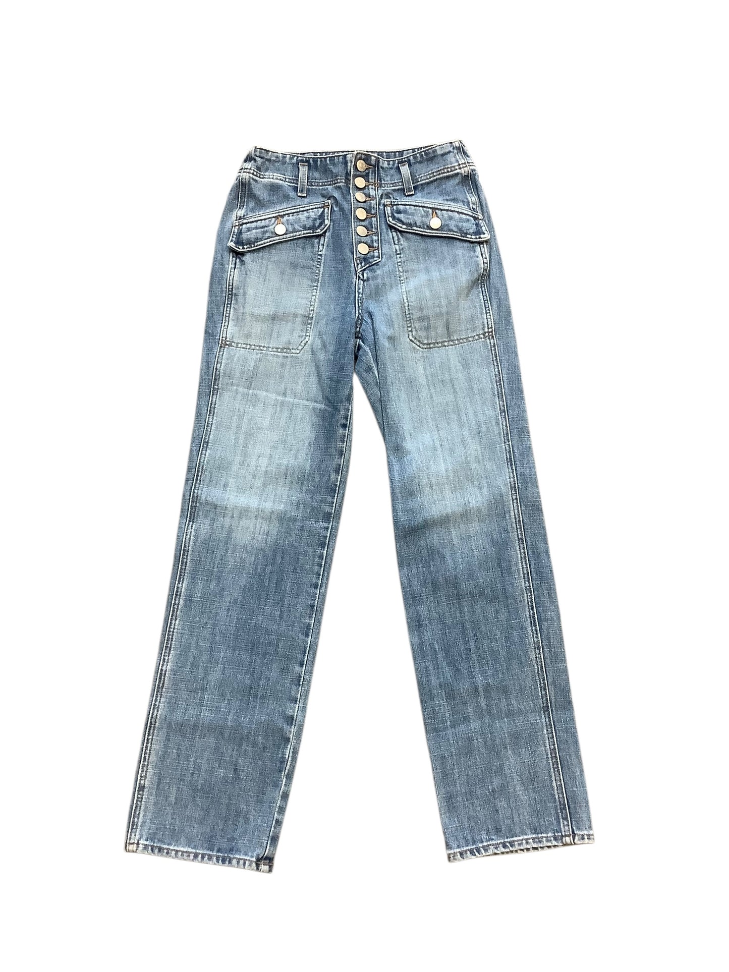 Jeans Straight By Veronica Beard In Blue Denim, Size:4