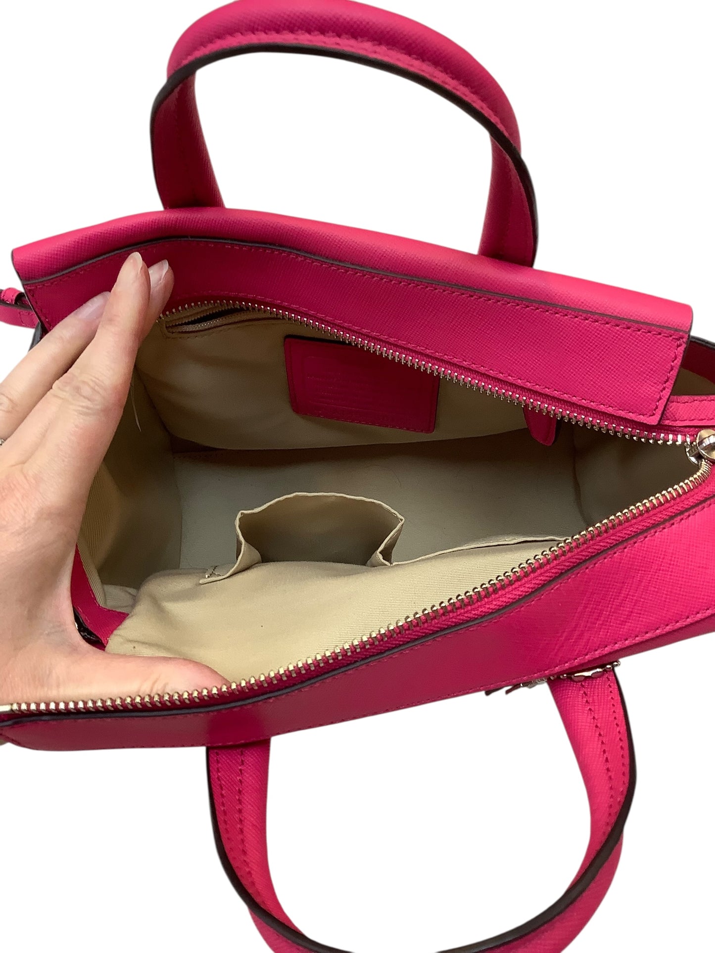 Handbag Designer By Coach In Pink, Size:Medium