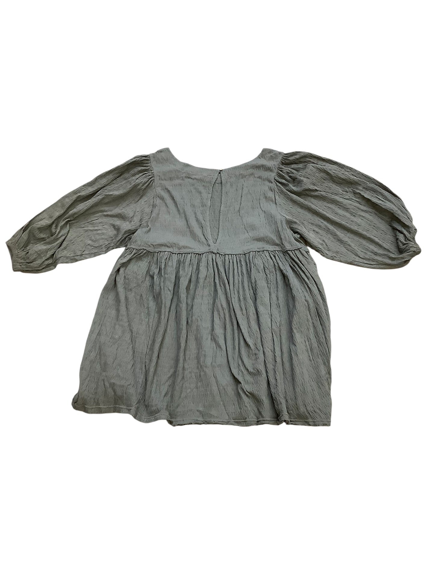 Tunic 3/4 Sleeve By Free People In Grey, Size:Xl
